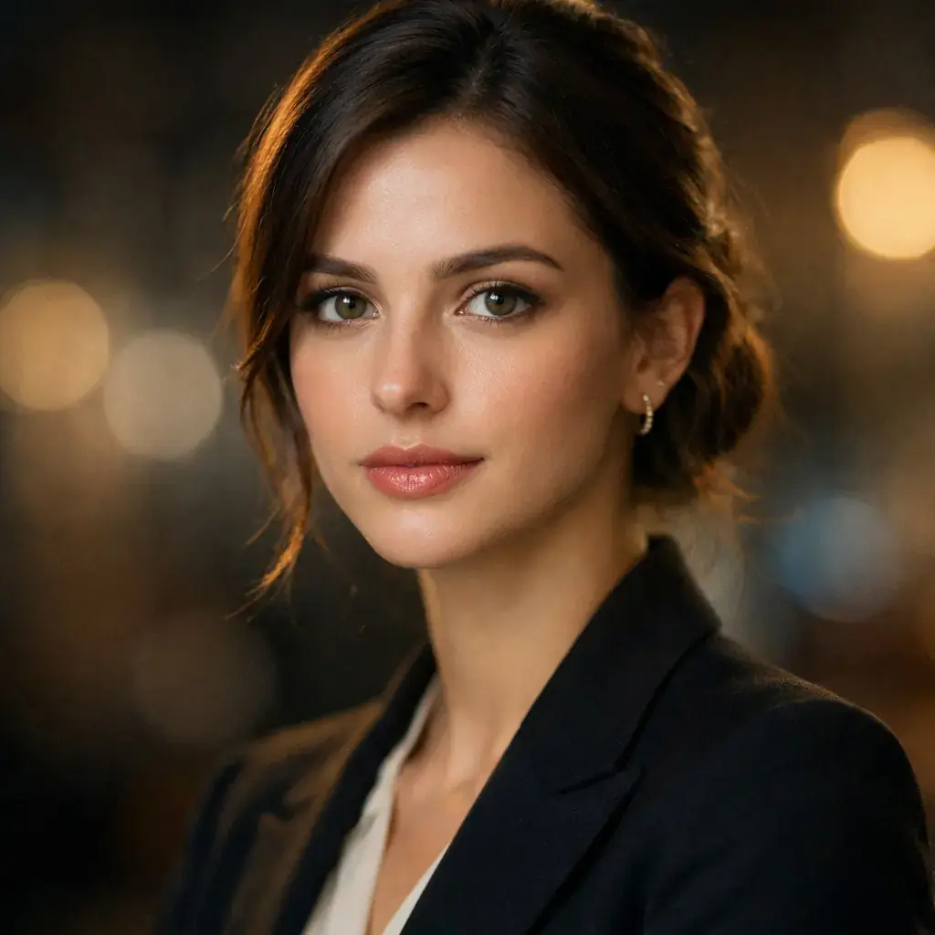 Женский портрет в вечернем свете — элегантность