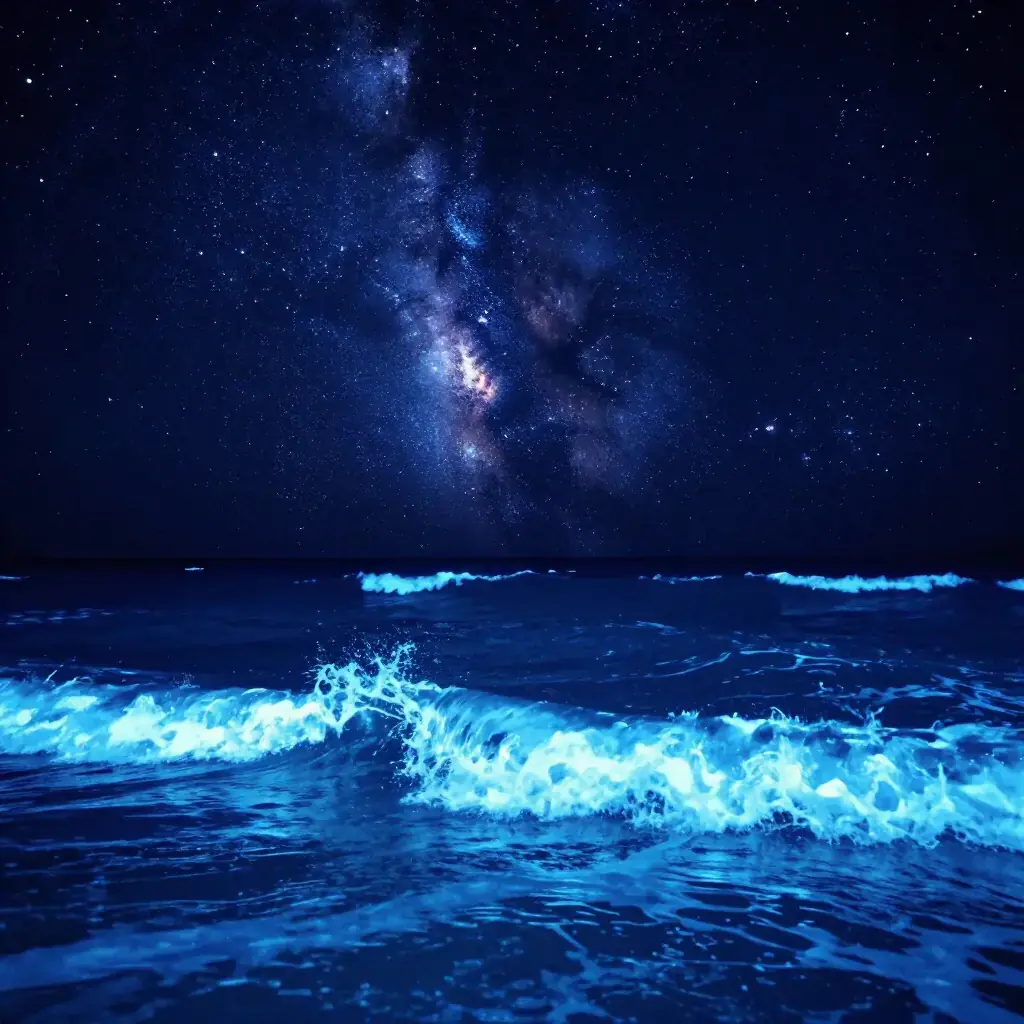 Млечный Путь над ночным океаном — глубокая атмосфера